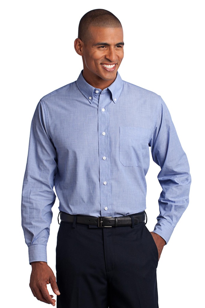 Embroidery Port Authority® Tall Crosshatch Easy Care Shirt.