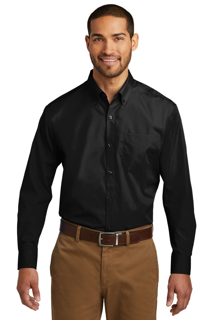 Embroidery Port Authority® Tall Long Sleeve Carefree Poplin Shirt.