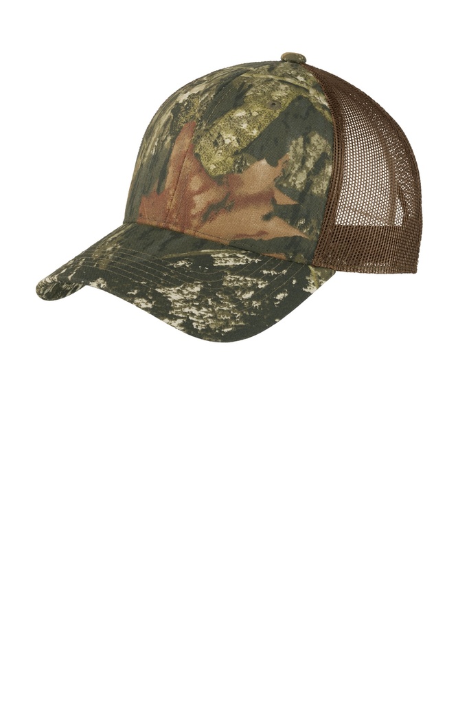 Embroidery Port Authority® Structured Camouflage Mesh Back Cap. 