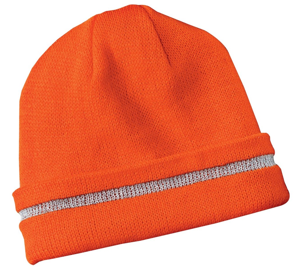 Embroidery CornerStone® - Enhanced Visibility Beanie with Reflective Stripe.  