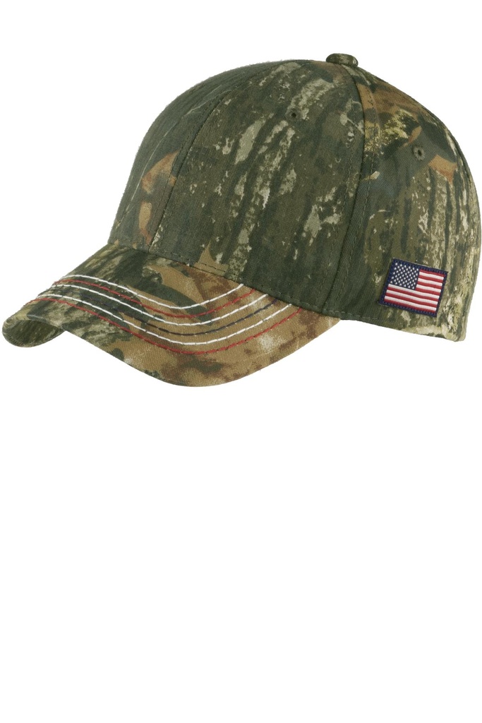 Embroidery Port Authority® Americana Contrast Stitch Camouflage Cap. 