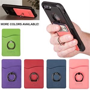Luxury 2-In-1 Smartphone Leatherette Wallet With Ring Grip Stand