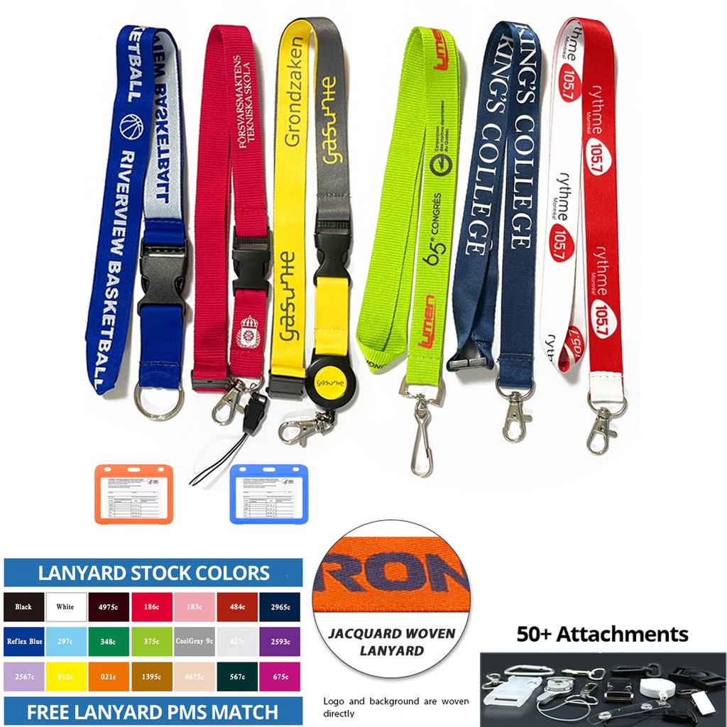 Custom 5/8&quot; Polyester Lanyard - 3 Color Woven Jacquard