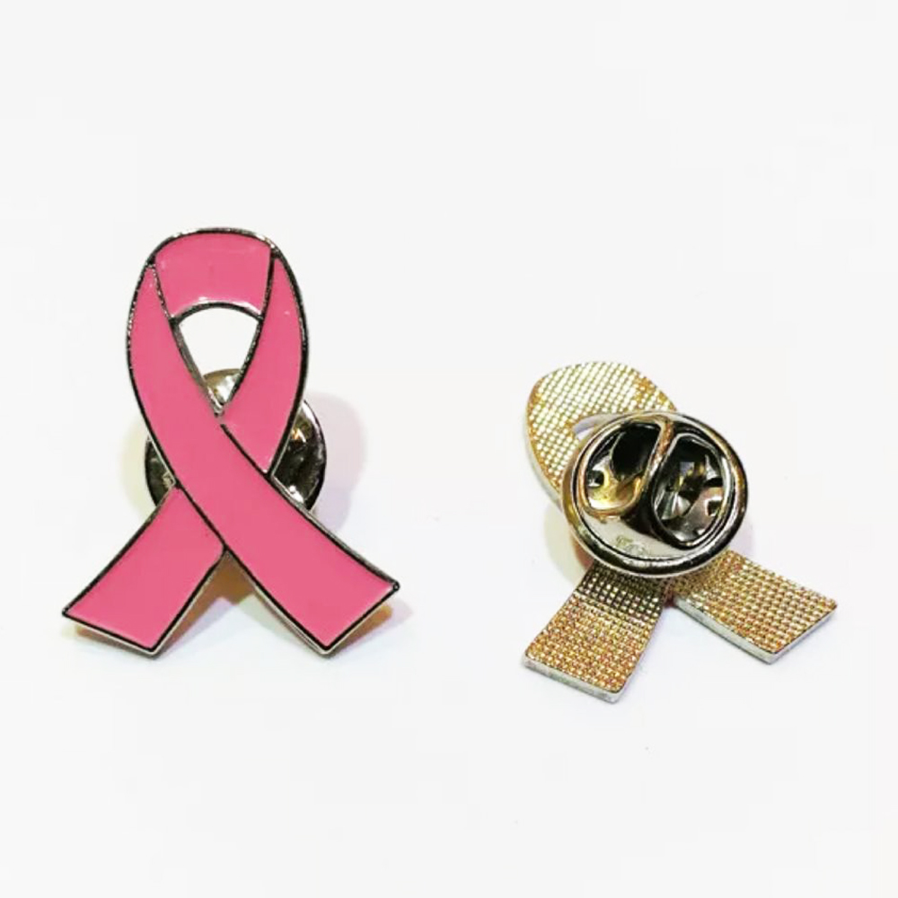 Breast Cancer Awareness Ribbon Metal Lapel Pin