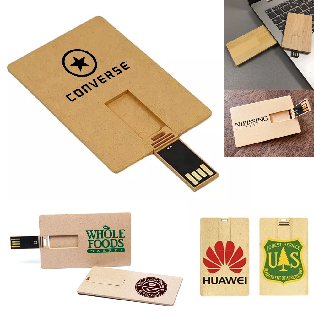 8GB Eco Friendly Flash Drive Card Shape - Full Color Logo