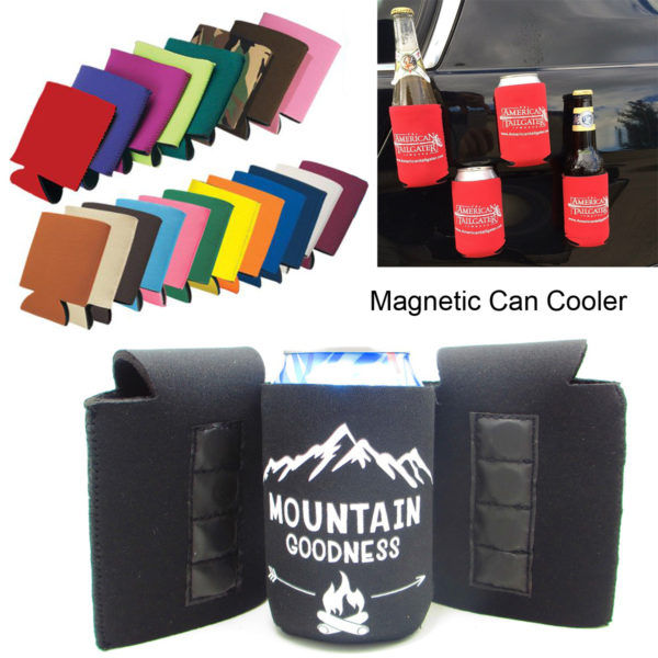 Collapsible Magnetic Can And Bottle Cooler Holder