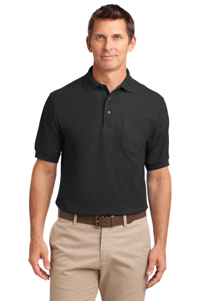 Embroidery Port Authority® Silk Touch™ Polo with Pocket. 