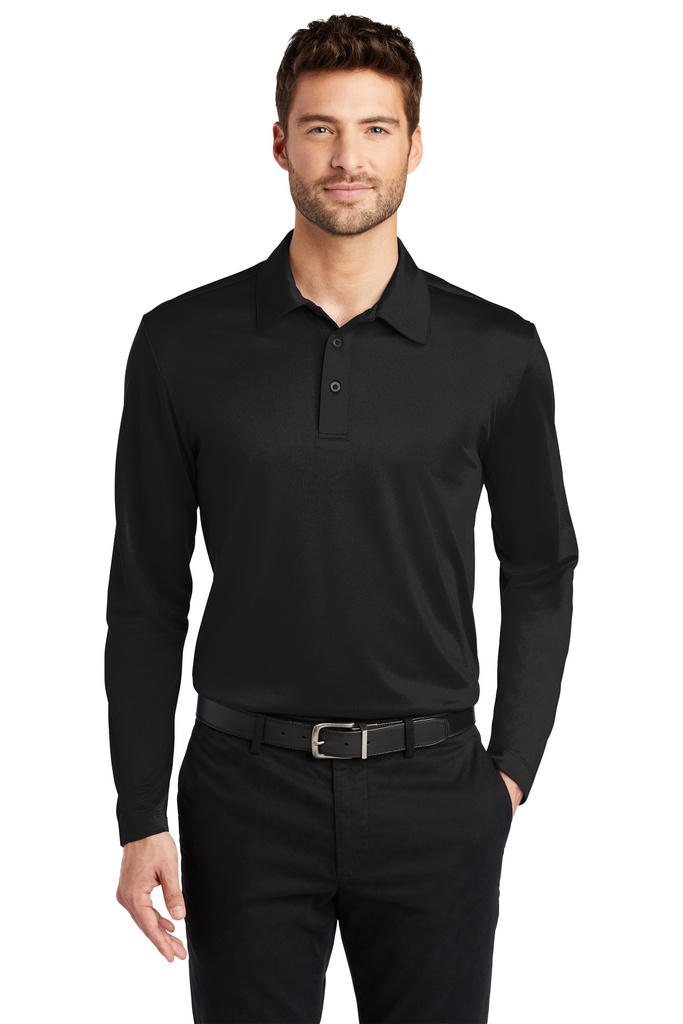 Embroidery Port Authority® Silk Touch™ Performance Long Sleeve Polo. 