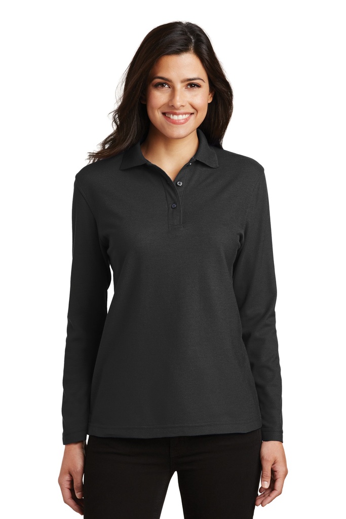 Embroidery Port Authority® Ladies Silk Touch™ Long Sleeve Polo. 