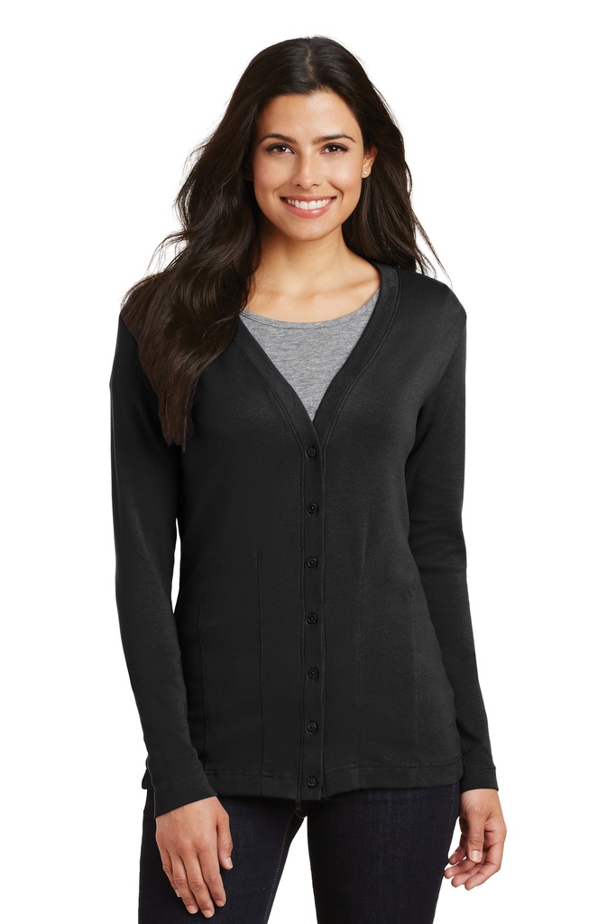 Embroidery Port Authority® Ladies Modern Stretch Cotton Cardigan. 