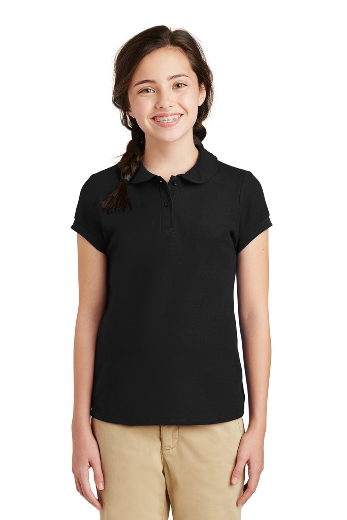 Embroidery Port Authority® Girls Silk Touch™ Peter Pan Collar Polo. 