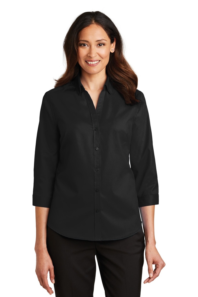 Embroidery Port Authority® Ladies 3/4-Sleeve SuperPro™ Twill Shirt.