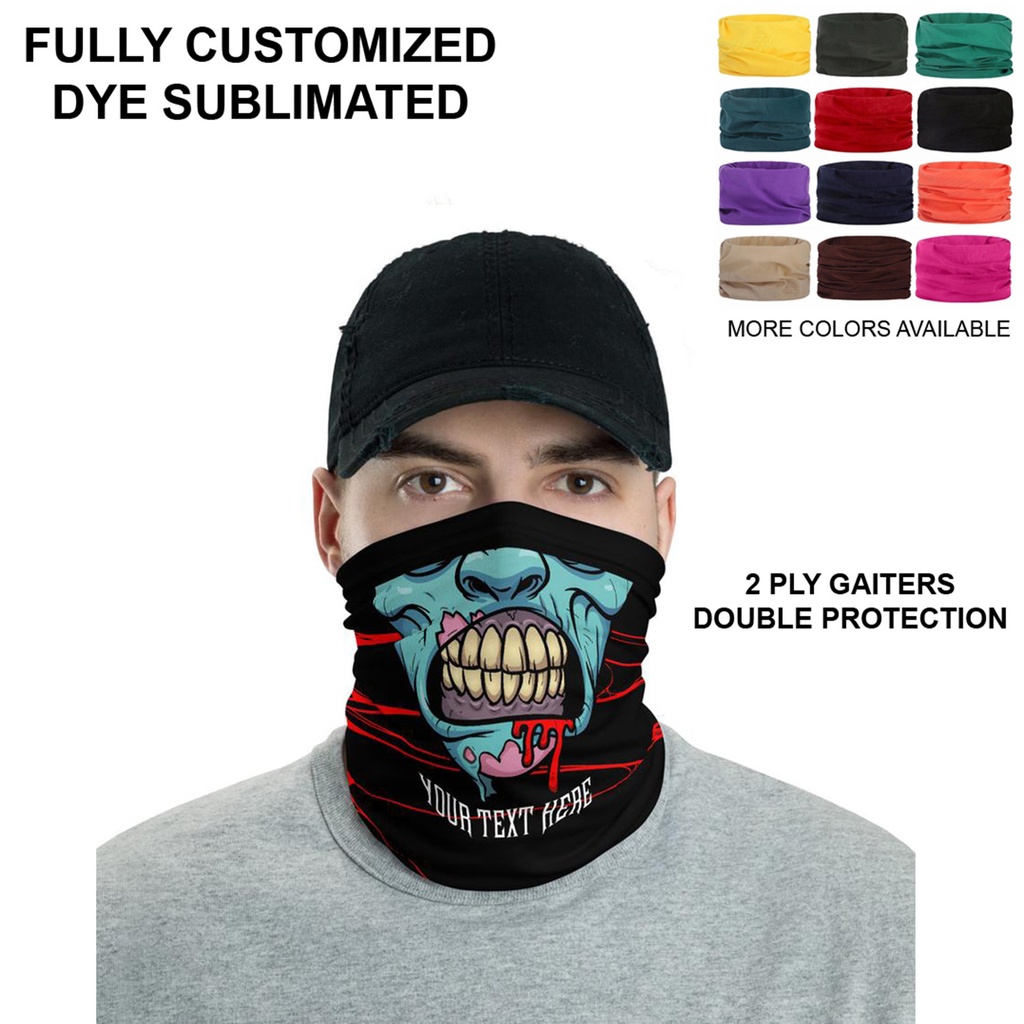 2 Ply Full Color Neck Gaiter Tube Face Mask