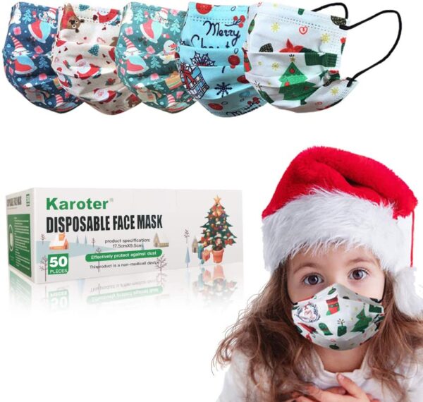 Children Size 3 Ply Face Mask - Christmas Designs