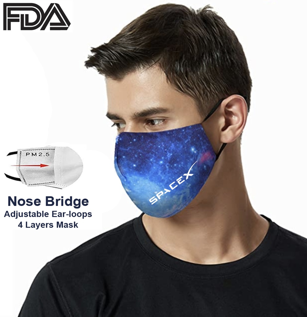 FDA Approved 4 Ply Sublimation Face Mask w/ Carbon Filter