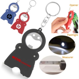 [UB2540] Smile Keychain Bottle Opener, Flashlight And Tape Measure