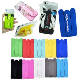 [PH1593] Combo Silicone Cell Phone Wallet & Kickstand