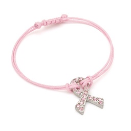 [BCA324] Crystal Breast Cancer Awareness Pink Ribbon Bracelet