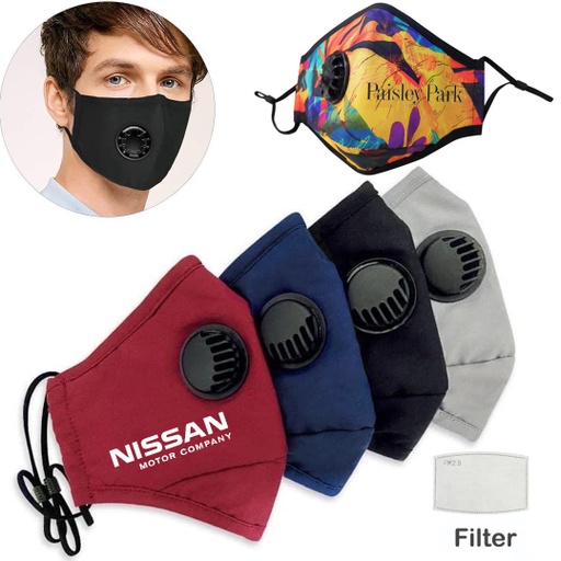 [CV2820] 4 Ply Sublimated Reusable Mask w/ Carbon Filter and Valve

