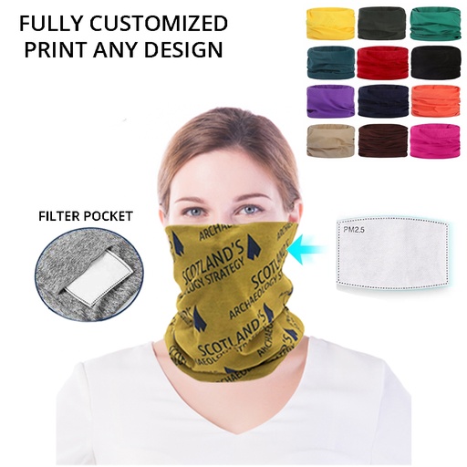 [CV7295] Full Color Washable Neck Gaiter Face Mask W/ PM2.5 Filter