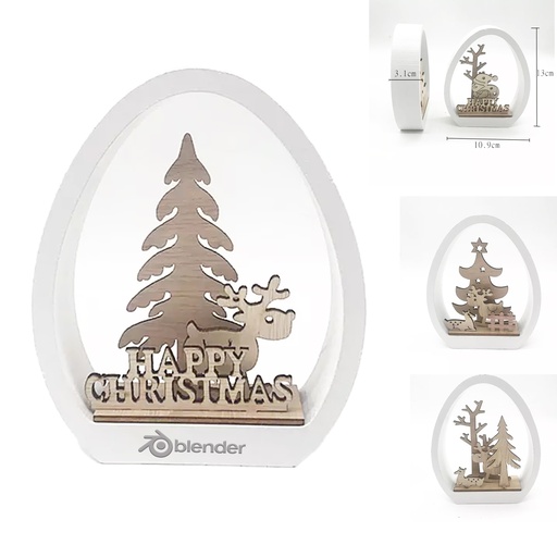 [XM8571] Engraved Tabletop Wooden Christmas Decoration Ornaments