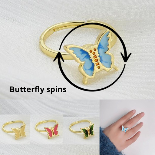 [AR8488] Butterfly Fidget Finger Ring