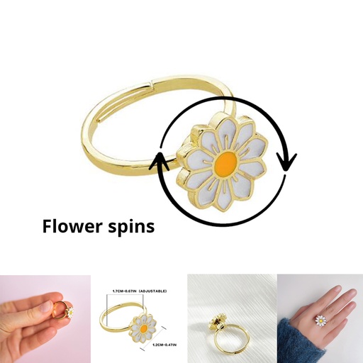 [AR8774] Flower Fidget Finger Ring