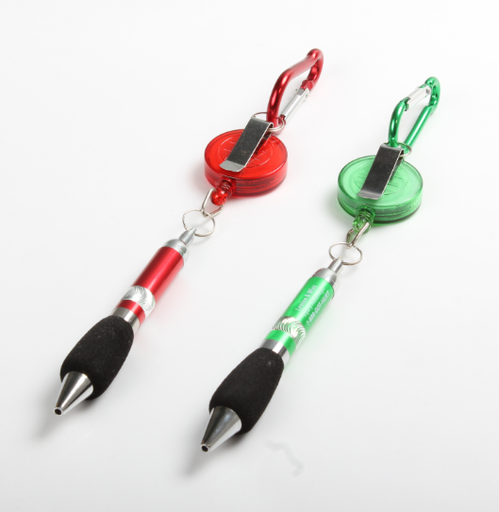 [RP1132] Retractable Soft Grip Metal Pen With Carabiner