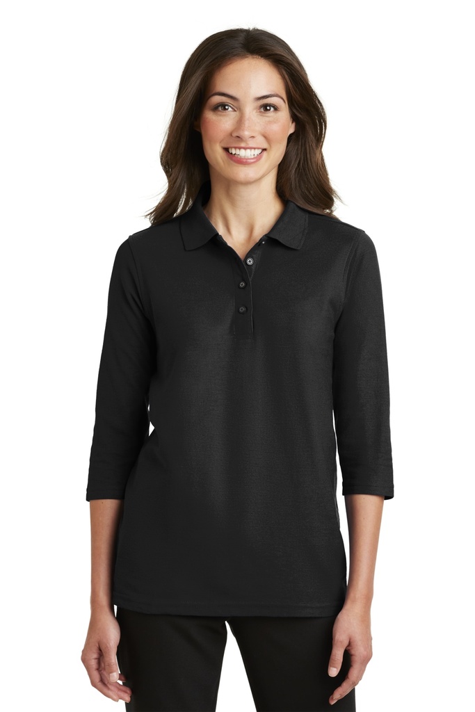 Embroidery Port Authority® Ladies Silk Touch™ 3/4-Sleeve Polo. 