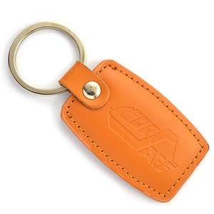 [KC7775] Stitched Leatherette Rectangle Key Tag