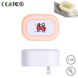 [PWB6980] Candy LED Night Light Dual USB Port Wall Charger - UL Listed
