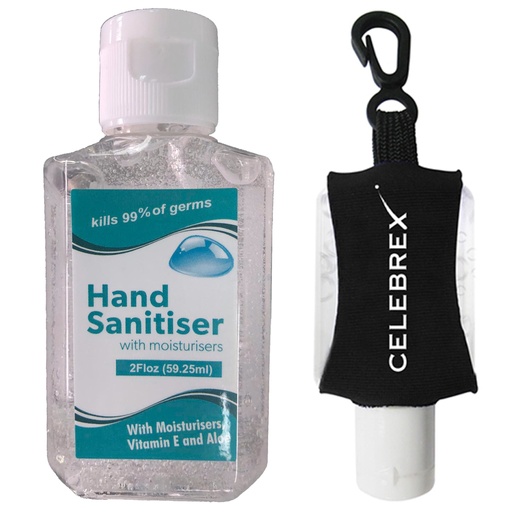 [CV1699] Hand Sanitizer 62%-65% w/ Carabiner Case Holder - 2 Oz