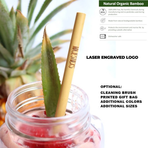 [BS2019] Organic Bamboo Drinking Straw - Reusable And Decorated