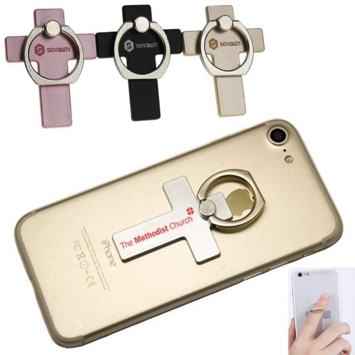 [PH7789] Cross Shaped - Washington Metal Adhesive Cell Phone Ring Grip Holder And Stand