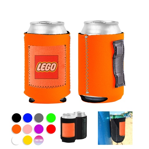 [CC0758] Tall Collapsible Neoprene Can Cooler With Pouch 6.29" x 3.54"