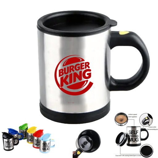 [AP8990] BlendMaster Self-Stirring Stainless Steel coffee mug 13.5 Oz