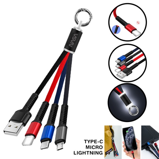 [YV8479] LED 3-in-1 Charging Cables - iPhone, Micro, Type-C