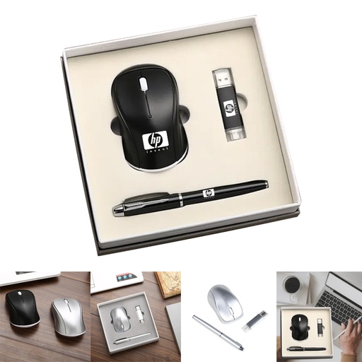 [ST3995] Employee Award Gift Set Pen, Wireless Mouse and 8GB USB Flash disk
