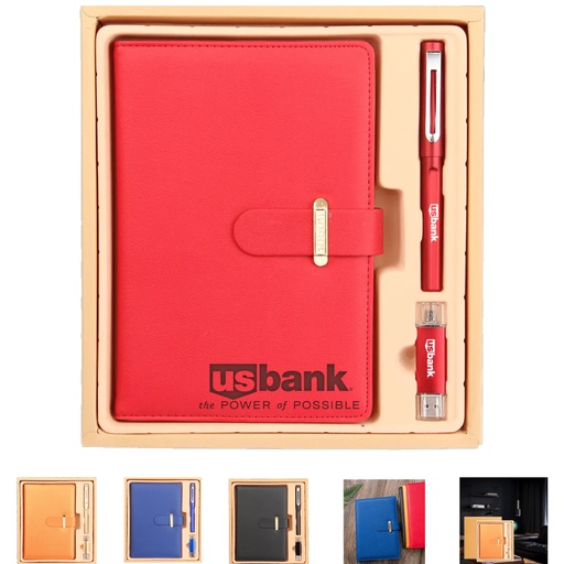 [ST3989] ExecuSet: The Ultimate Corporate Gift Collection"- Corporate Gift Set Pen, A5 Leatherette Padfolio and 8GB USB Flash disk