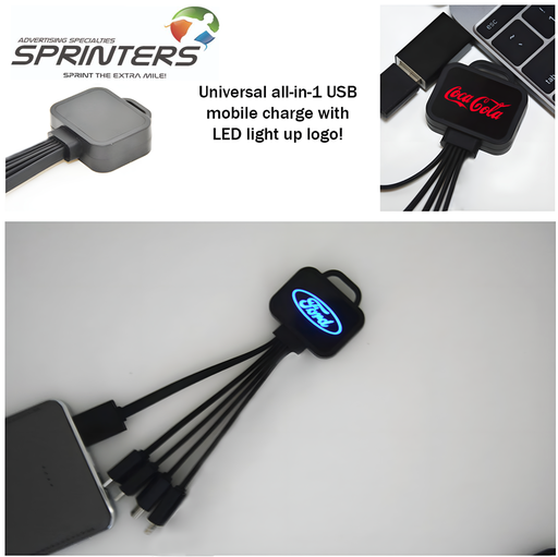 [AC6015] USB Universal Charging Cable LED Neon Light Logo