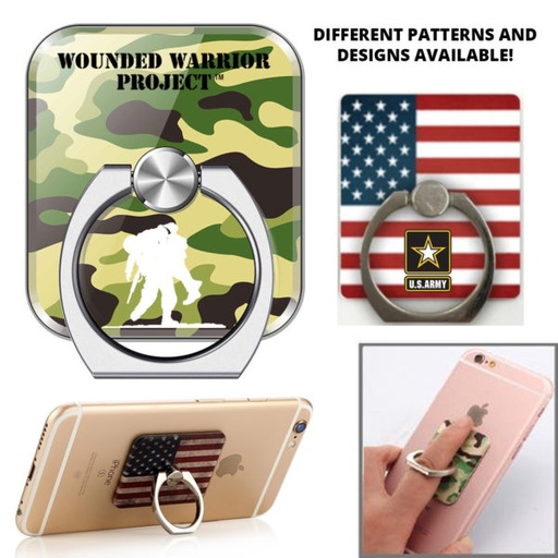 [USA1492] Washington Metal Adhesive Cell Phone Ring Grip Holder And Stand - Patriotic