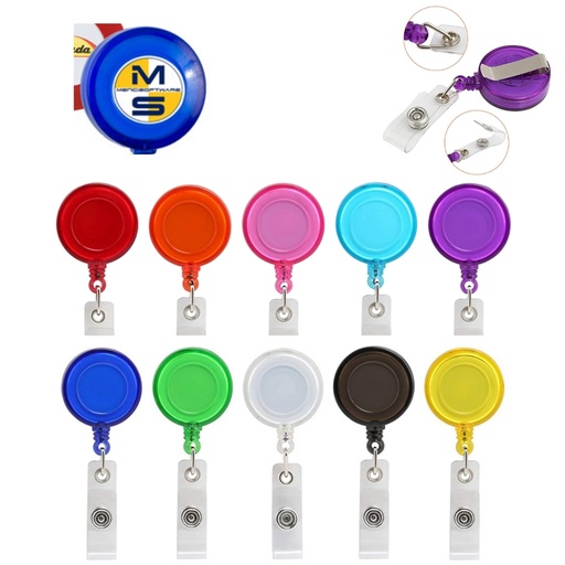 [BH6255] Retractable ID Badge Reel Holder - Epoxy Full-Color