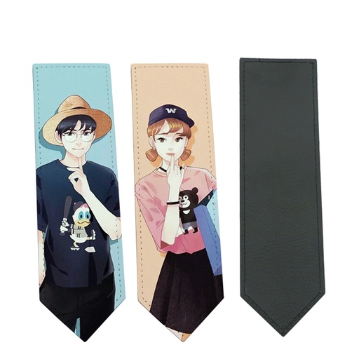 [MB4564] Full-Color Simulated Leather Bookmark