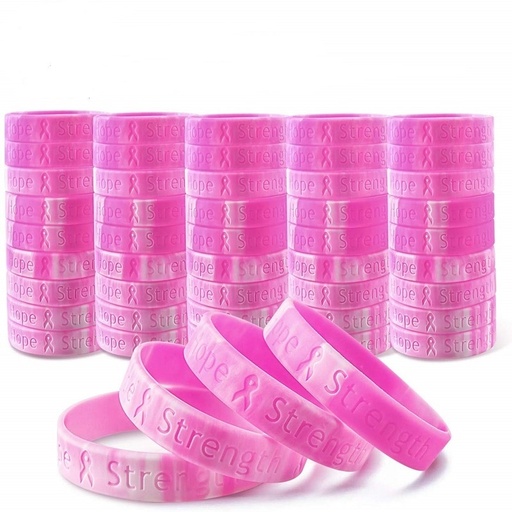 [BCA8470] Breast Cancer Awareness Silicone Bracelet 1/2"