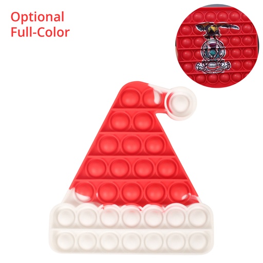 [ST6079] Santa Hat Pop It Fidget Toy - Optional Full-Color