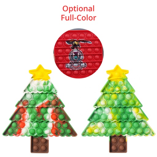 [ST6073] Christmas Tree Pop It Fidget Toy - Optional Full-Color