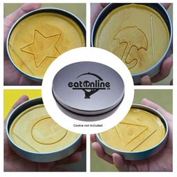 [GS1525] SQUID GAME Honeycomb Cookie Challenge - Decorated Tin Box, 5 Cookie cutters & Needle